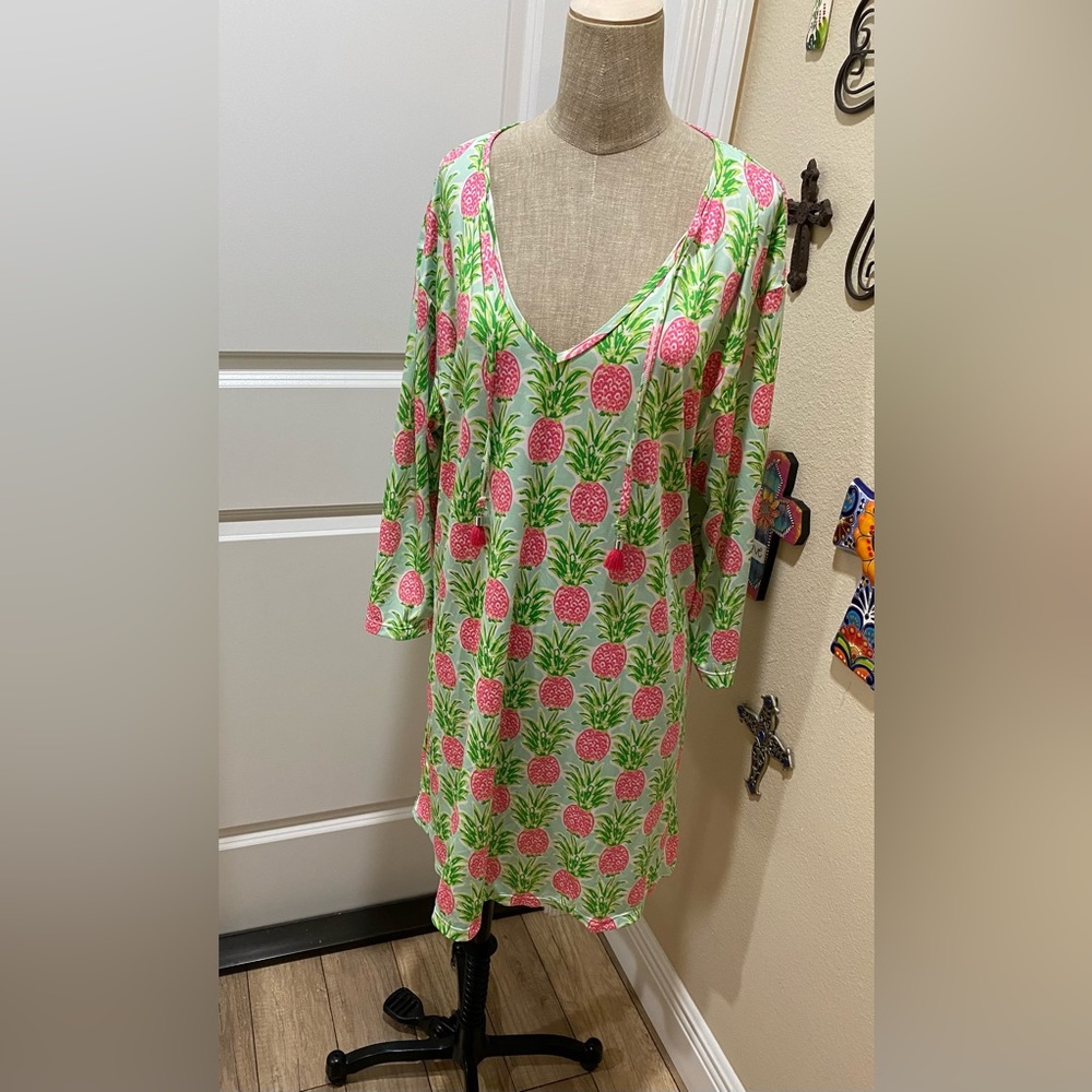 Viv & Lou Pink Pineapple dress L/XL